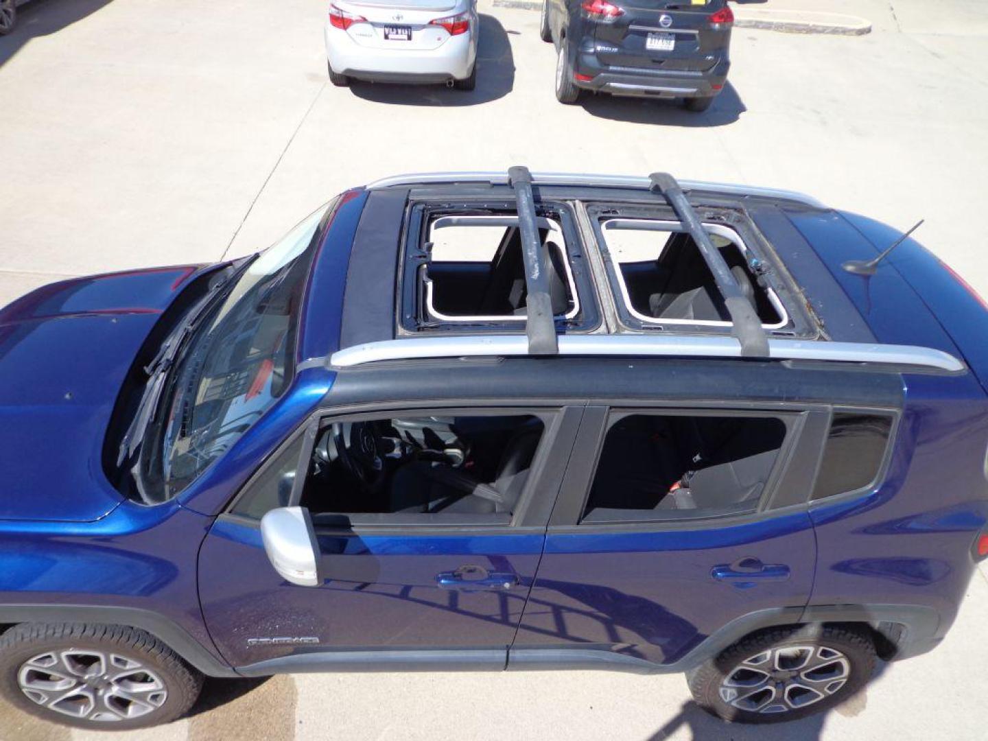 2016 BLUE JEEP RENEGADE LIMITED (ZACCJBDT0GP) with an 2.4L engine, Automatic transmission, located at 6610 L St., Omaha, NE, 68117, (402) 731-7800, 41.212872, -96.014702 - SHARP 2-OWNER, CLEAN CARFAX, LOW MILEAGE, NEWER TIRES, LOADED WITH OPTIONS INCLUDING: Passive Entry Keyless Enter 'n Got Package Blind Spot and Cross Path Detection 6.5-Inch Navigation Group with Uconnect My Sky Power Retractable / Removable Panels Beatst Premium Audio System *****We have - Photo#0