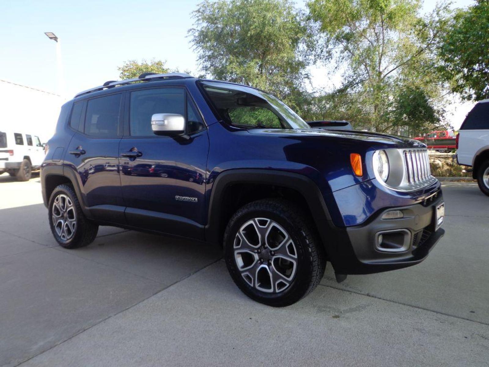 2016 BLUE JEEP RENEGADE LIMITED (ZACCJBDT0GP) with an 2.4L engine, Automatic transmission, located at 6610 L St., Omaha, NE, 68117, (402) 731-7800, 41.212872, -96.014702 - SHARP 2-OWNER, CLEAN CARFAX, LOW MILEAGE, NEWER TIRES, LOADED WITH OPTIONS INCLUDING: Passive Entry Keyless Enter 'n Got Package Blind Spot and Cross Path Detection 6.5-Inch Navigation Group with Uconnect My Sky Power Retractable / Removable Panels Beatst Premium Audio System *****We have - Photo #2