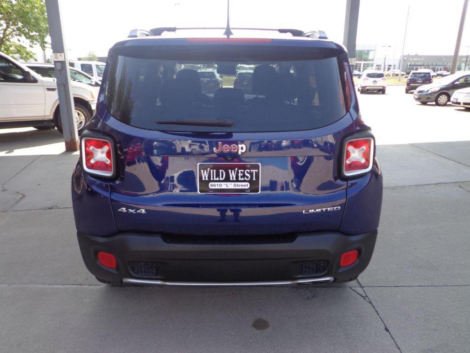 2016 BLUE JEEP RENEGADE LIMITED (ZACCJBDT0GP) with an 2.4L engine, Automatic transmission, located at 6610 L St., Omaha, NE, 68117, (402) 731-7800, 41.212872, -96.014702 - SHARP 2-OWNER, CLEAN CARFAX, LOW MILEAGE, NEWER TIRES, LOADED WITH OPTIONS INCLUDING: Passive Entry Keyless Enter 'n Got Package Blind Spot and Cross Path Detection 6.5-Inch Navigation Group with Uconnect My Sky Power Retractable / Removable Panels Beatst Premium Audio System *****We have - Photo #4