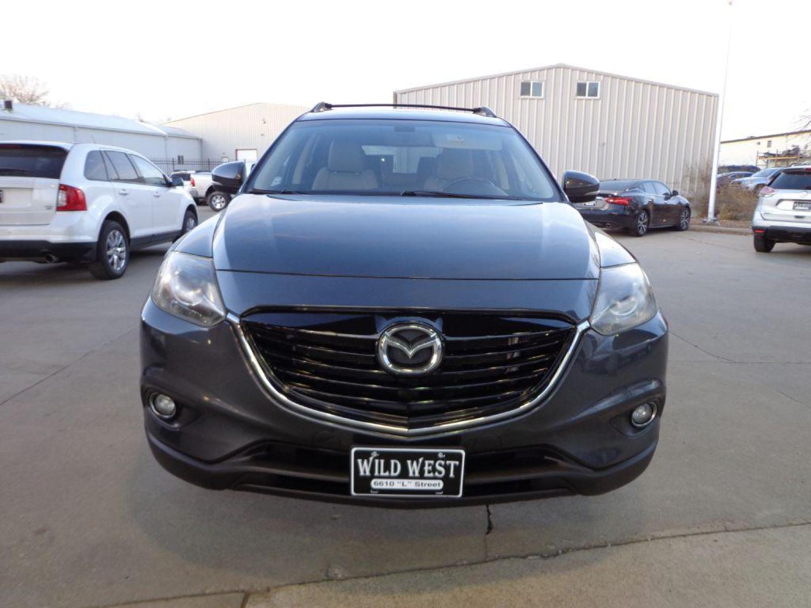 2014 GRAY MAZDA CX-9 GRAND TOURING (JM3TB3DV8E0) with an 3.7L engine, Automatic transmission, located at 6610 L St., Omaha, NE, 68117, (402) 731-7800, 41.212872, -96.014702 - 1-OWNER CLEAN CARFAX LOW MILEAGE LOADED WITH HEATED SEATS, 3RD ROW, SUNROOF, NAV, BACKUP CAM, BOSE AND MUCH MORE! *****We have found that most customers do the majority of their shopping online before visiting a dealership. For this reason we feel it necessary to have a competitive price on o - Photo #1