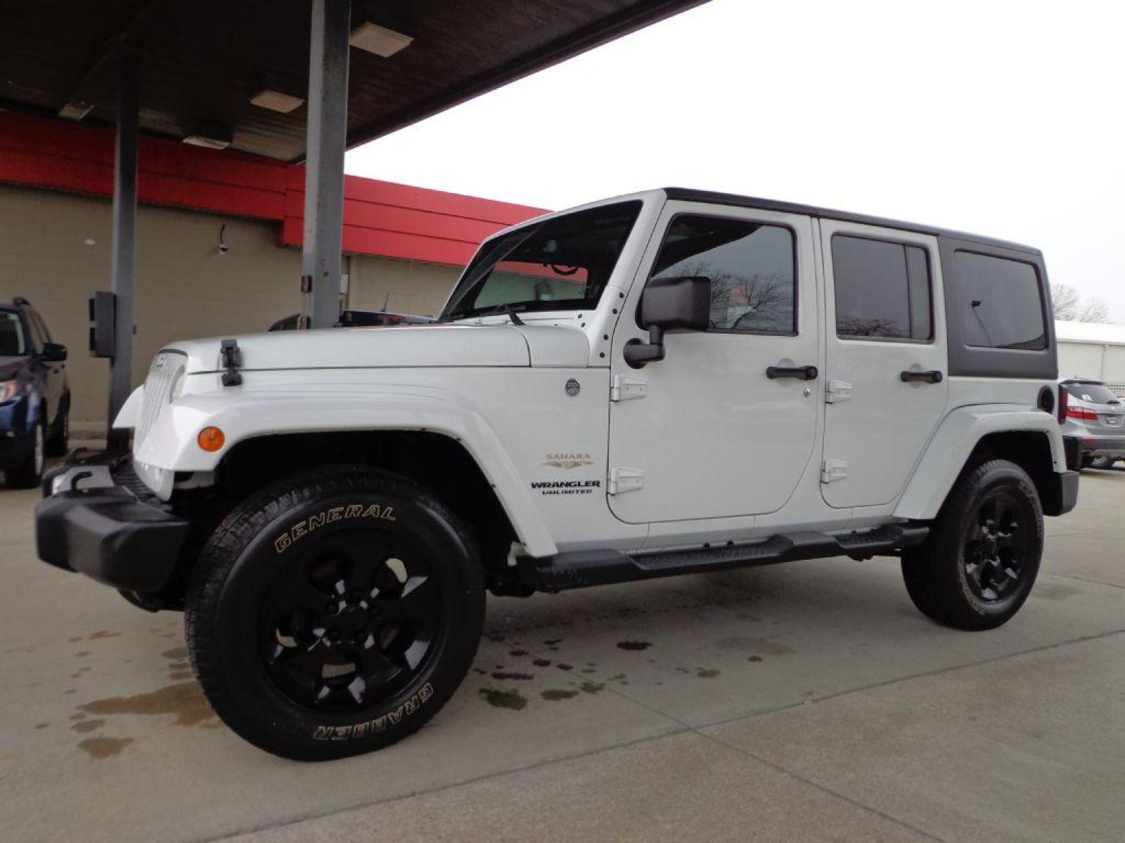 2014 WHITE JEEP WRANGLER UNLIMI SAHARA (1C4HJWEG6EL) with an 3.6L engine, Automatic transmission, located at 6610 L St., Omaha, NE, 68117, (402) 731-7800, 41.212872, -96.014702 - 2-OWNER CLEAN CARFAX LOW MILEAGE WITH HEATED LEATHER, NAV AND NEWER TIRES! *****We have found that most customers do the majority of their shopping online before visiting a dealership. For this reason we feel it necessary to have a competitive price on our used vehicles right up front. We spend - Photo #0
