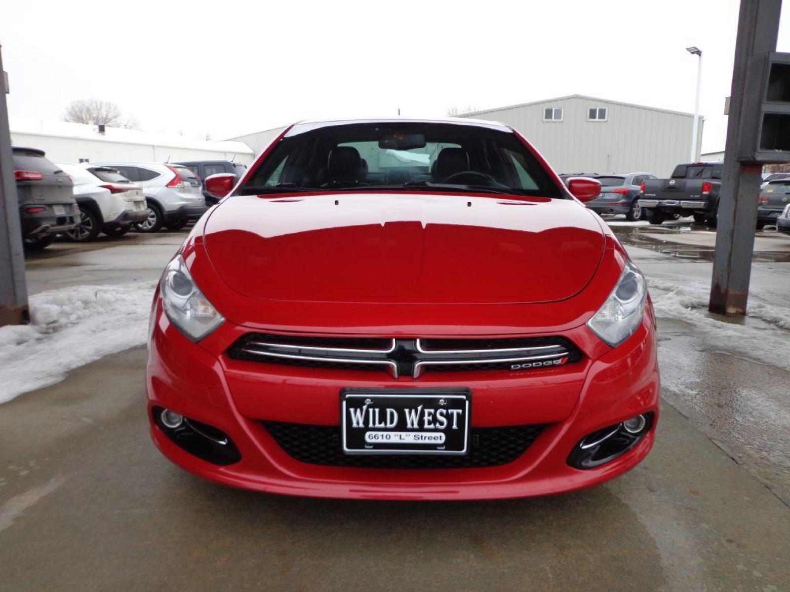 2013 RED DODGE DART LIMITED (1C3CDFCA1DD) with an 2.0L engine, Automatic transmission, located at 6610 L St., Omaha, NE, 68117, (402) 731-7800, 41.212872, -96.014702 - 1-OWNER CLEAN CARFAX LOW MILEAGE LOADED WITH HEATED LEATHER, HEATED STEERING WHEEL, NAV, BACKUP CAM, SUNROOF, NEWER TIRES AND MUCH MORE! *****We have found that most customers do the majority of their shopping online before visiting a dealership. For this reason we feel it necessary to have - Photo #1