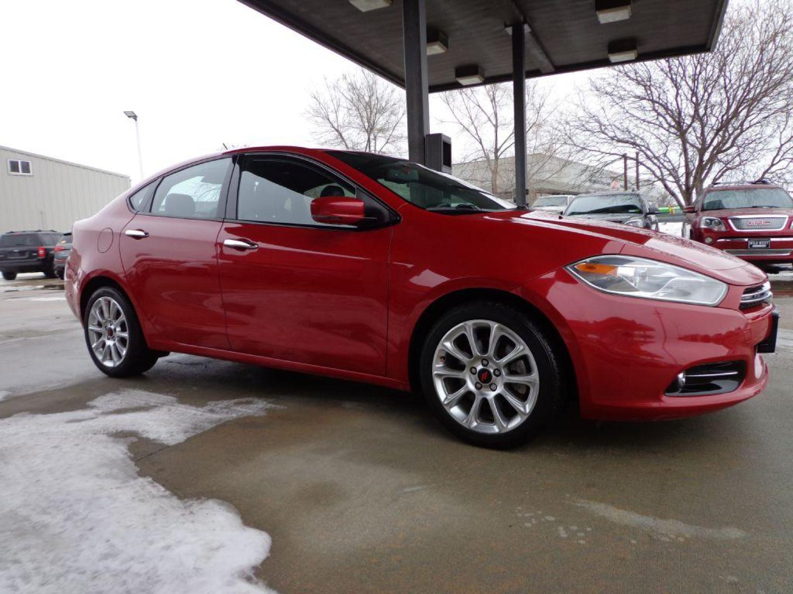 2013 RED DODGE DART LIMITED (1C3CDFCA1DD) with an 2.0L engine, Automatic transmission, located at 6610 L St., Omaha, NE, 68117, (402) 731-7800, 41.212872, -96.014702 - 1-OWNER CLEAN CARFAX LOW MILEAGE LOADED WITH HEATED LEATHER, HEATED STEERING WHEEL, NAV, BACKUP CAM, SUNROOF, NEWER TIRES AND MUCH MORE! *****We have found that most customers do the majority of their shopping online before visiting a dealership. For this reason we feel it necessary to have - Photo #2