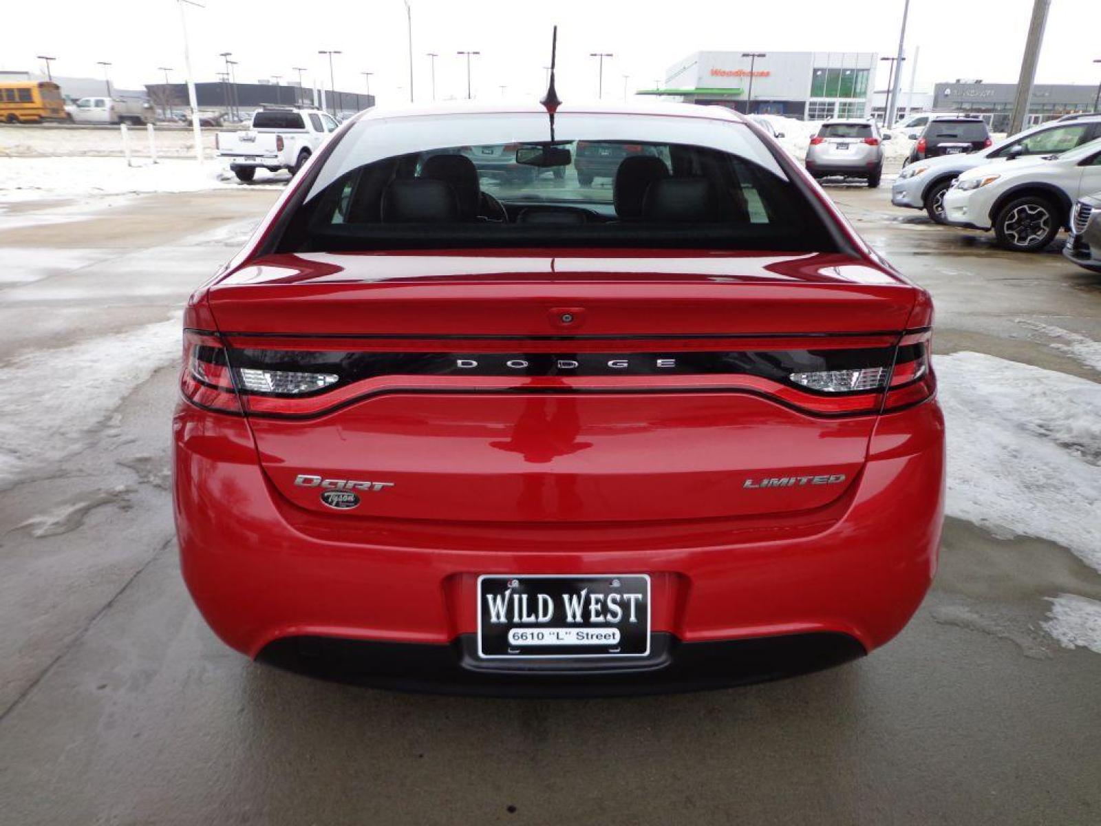 2013 RED DODGE DART LIMITED (1C3CDFCA1DD) with an 2.0L engine, Automatic transmission, located at 6610 L St., Omaha, NE, 68117, (402) 731-7800, 41.212872, -96.014702 - 1-OWNER CLEAN CARFAX LOW MILEAGE LOADED WITH HEATED LEATHER, HEATED STEERING WHEEL, NAV, BACKUP CAM, SUNROOF, NEWER TIRES AND MUCH MORE! *****We have found that most customers do the majority of their shopping online before visiting a dealership. For this reason we feel it necessary to have - Photo #4