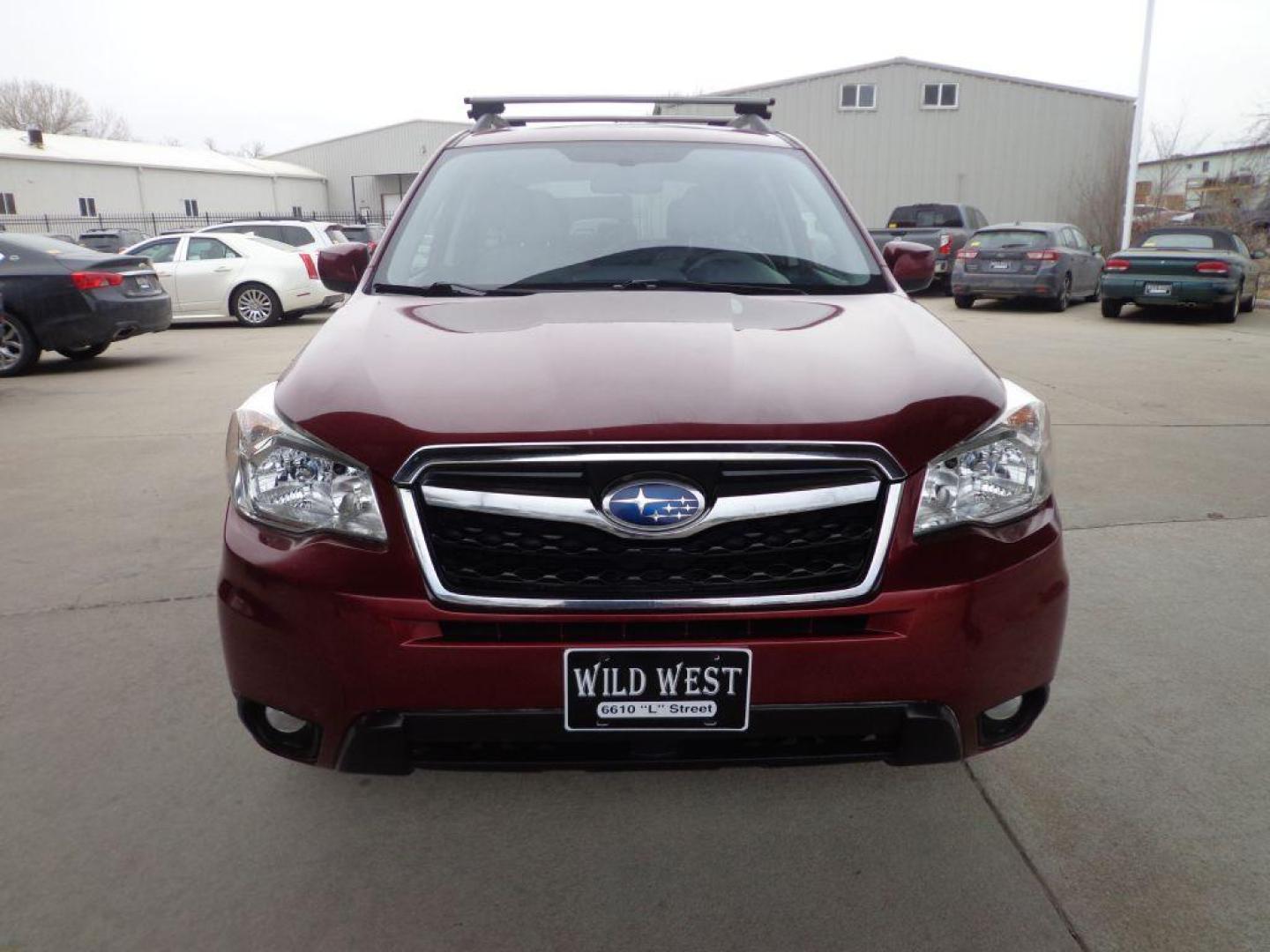 2014 RED SUBARU FORESTER 2.5I LIMITED (JF2SJAHC1EH) with an 2.5L engine, Continuously Variable transmission, located at 6610 L St., Omaha, NE, 68117, (402) 731-7800, 41.212872, -96.014702 - Photo#1