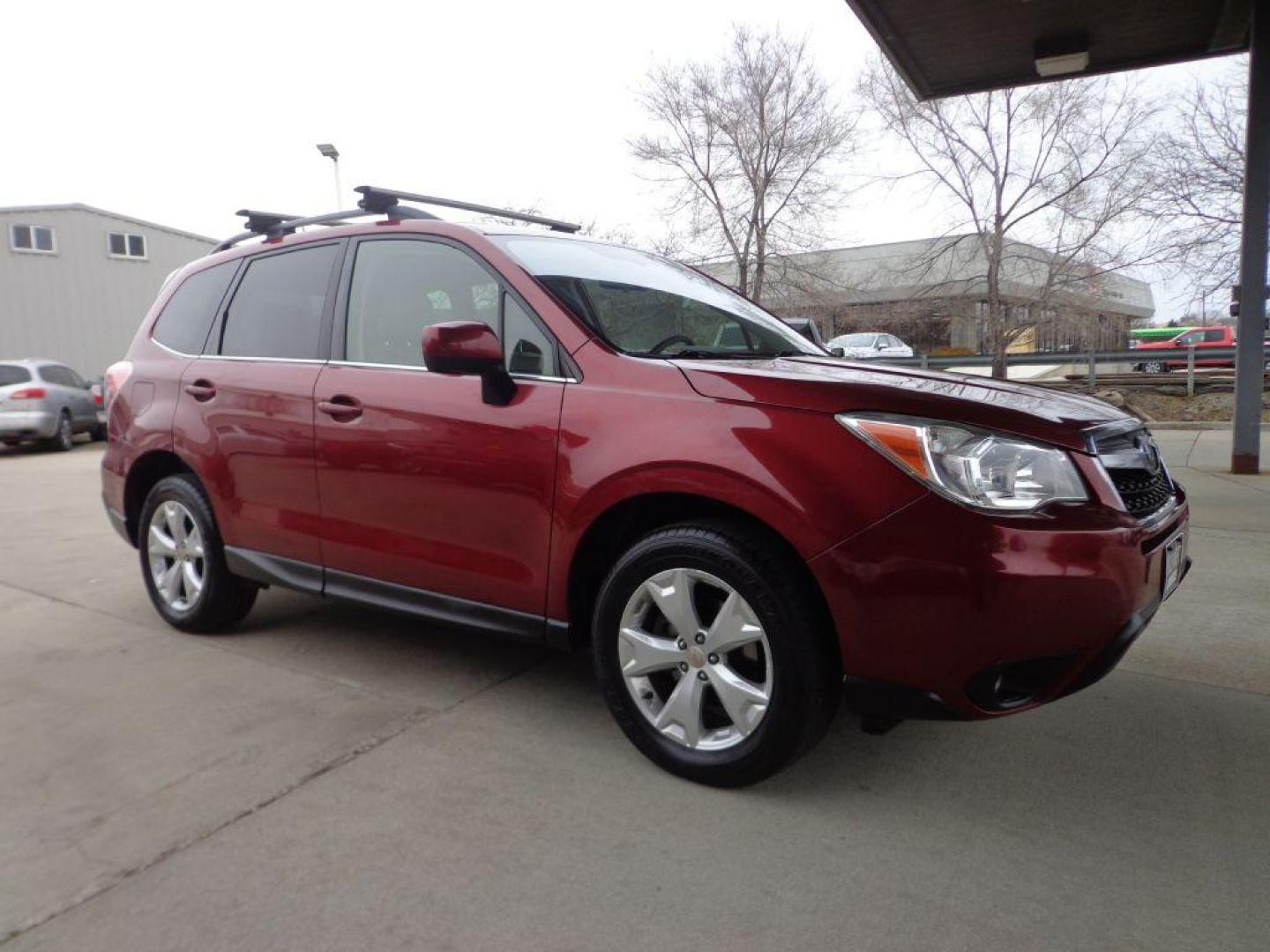 2014 RED SUBARU FORESTER 2.5I LIMITED (JF2SJAHC1EH) with an 2.5L engine, Continuously Variable transmission, located at 6610 L St., Omaha, NE, 68117, (402) 731-7800, 41.212872, -96.014702 - Photo#2